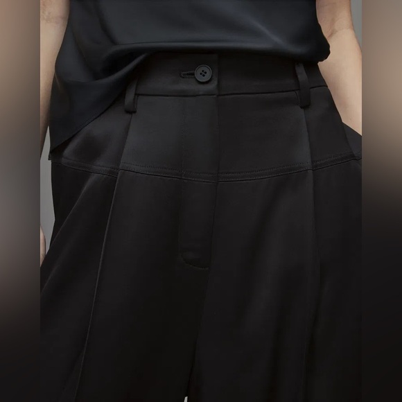Allsaints Women’s Black Norah High-Rise, Wide-Leg Relaxed Trousers sz 6 - Picture 6 of 11